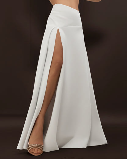Burcu Aslan Skirt SOLI DEEP LEG SLIT SKIRT